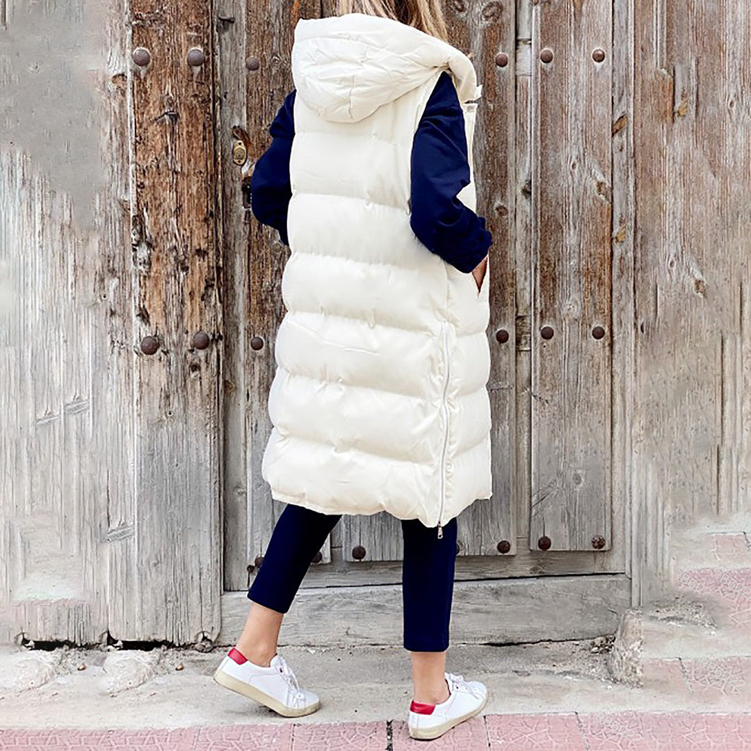 CozyVest - Lange gepolsterte Weste mit Kapuze | Ultimativer und stilvoller Schutz vor Kälte