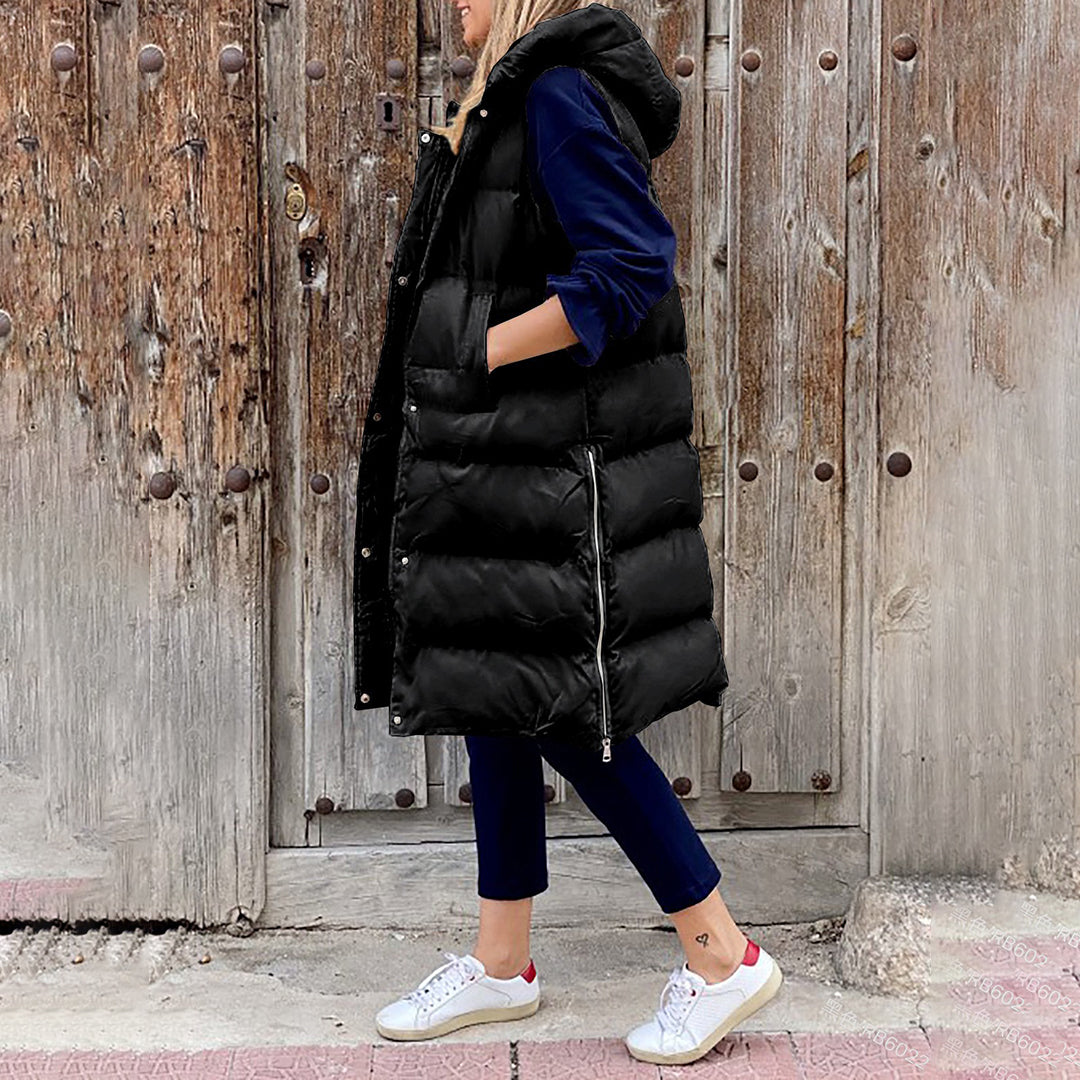 CozyVest - Lange gepolsterte Weste mit Kapuze | Ultimativer und stilvoller Schutz vor Kälte