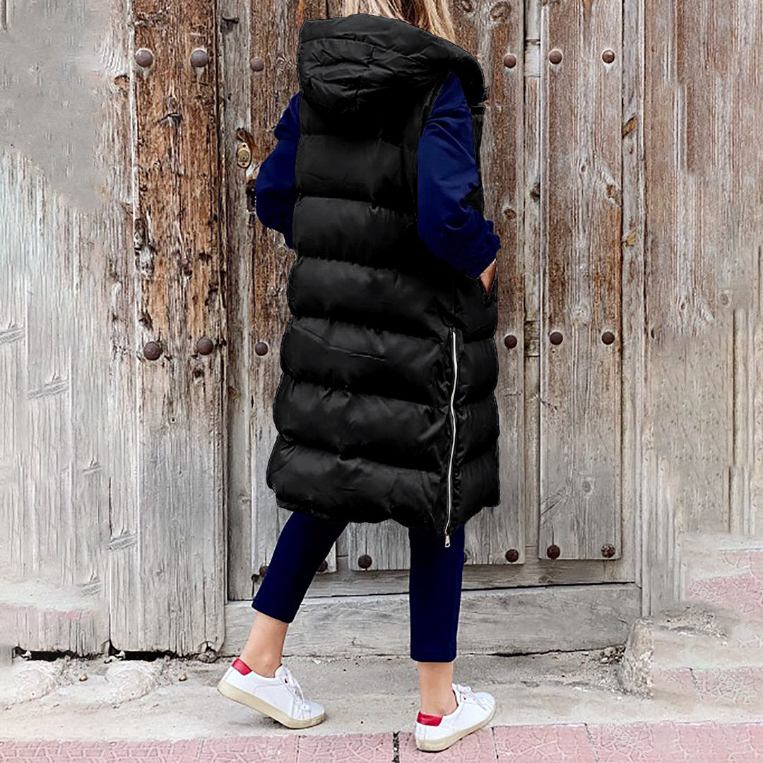 CozyVest - Lange gepolsterte Weste mit Kapuze | Ultimativer und stilvoller Schutz vor Kälte