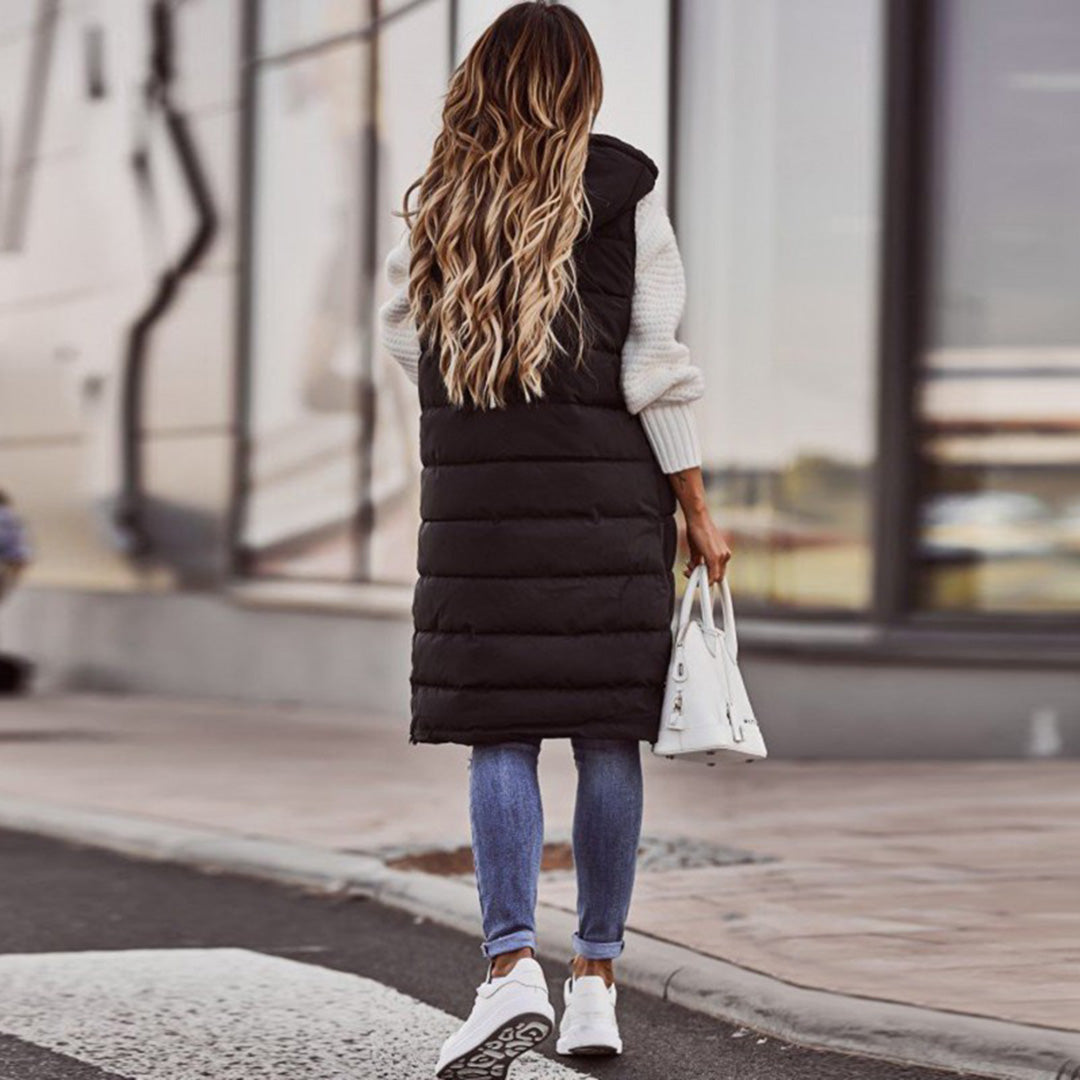CozyVest - Lange gepolsterte Weste mit Kapuze | Ultimativer und stilvoller Schutz vor Kälte