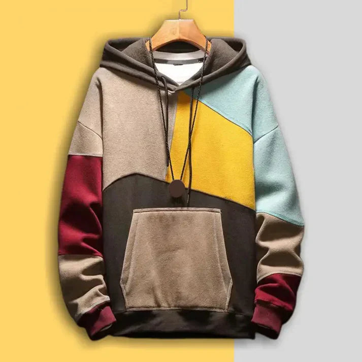 UrbanVogue - Trendiger Colour-Block-Kapuzenpullover | Moderne Farbakzente für deinen Look