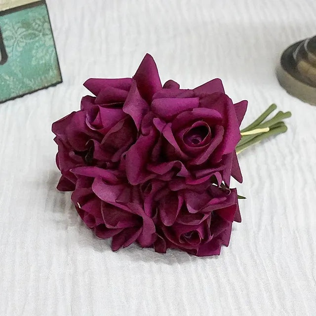 Kunstigt Blomsterbuket i Latex – Elegant 25 cm Buket til Bryllupper og Dekoration, Vedligeholdelsesfri og Holdbar-3