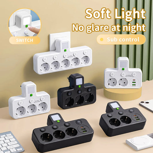 EU Steckdose | Mit USB & Typ-C Port | Sicher & Brandschutz | 2500W