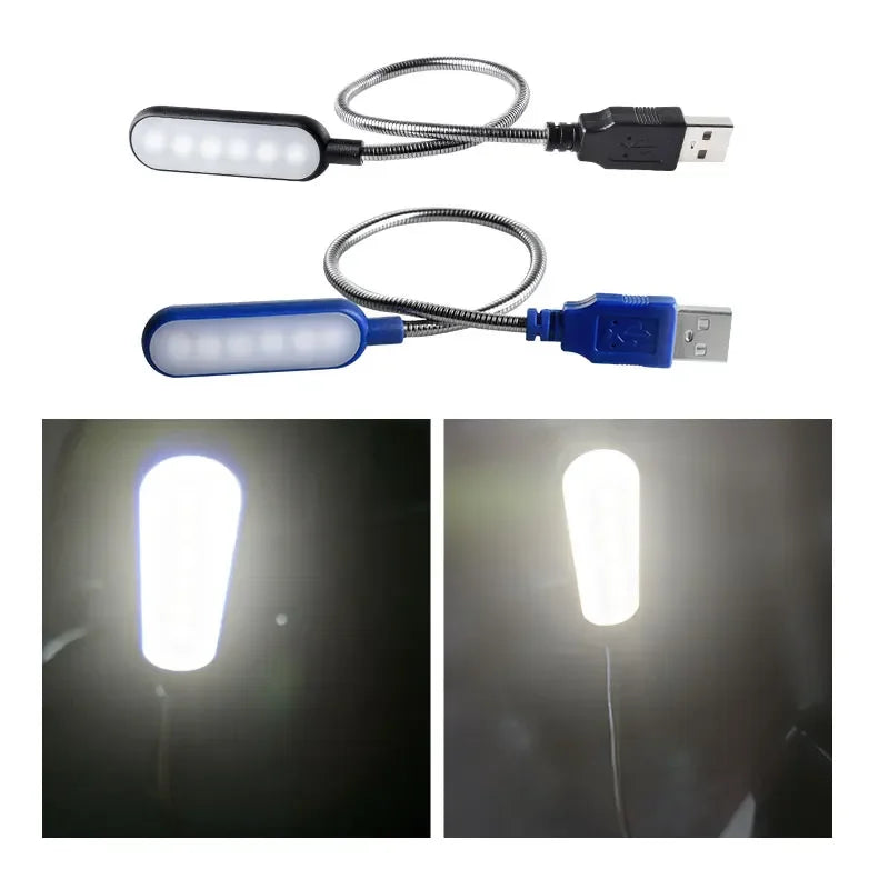 Mini USB LED Buchlampe | Flexibel & Tragbar | 6 LED Lichter | Für Laptop & Powerbank