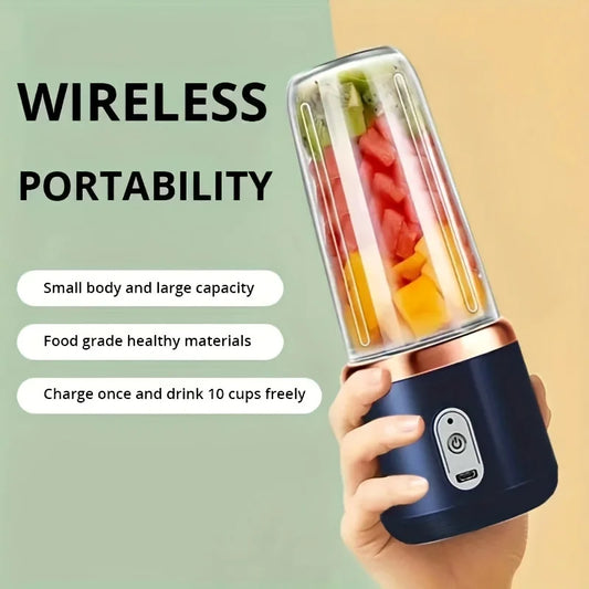 Tragbarer USB Entsafter | 6 Klingen | Mini Smoothie Mixer & Saftbecher | Automatisch & Wiederaufladbar