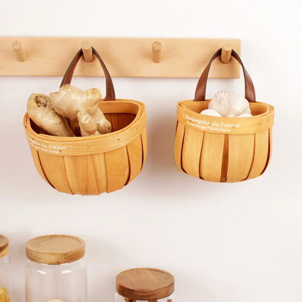 EcoBask - Handgefertigter französischer Marktkorb aus Holz