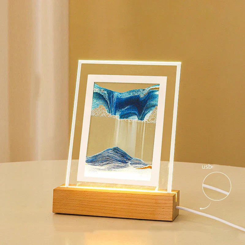 SandLume - Sandkunst LED-Tischlampe - Quicksand-Bewegung, künstlerische Wohnkultur
