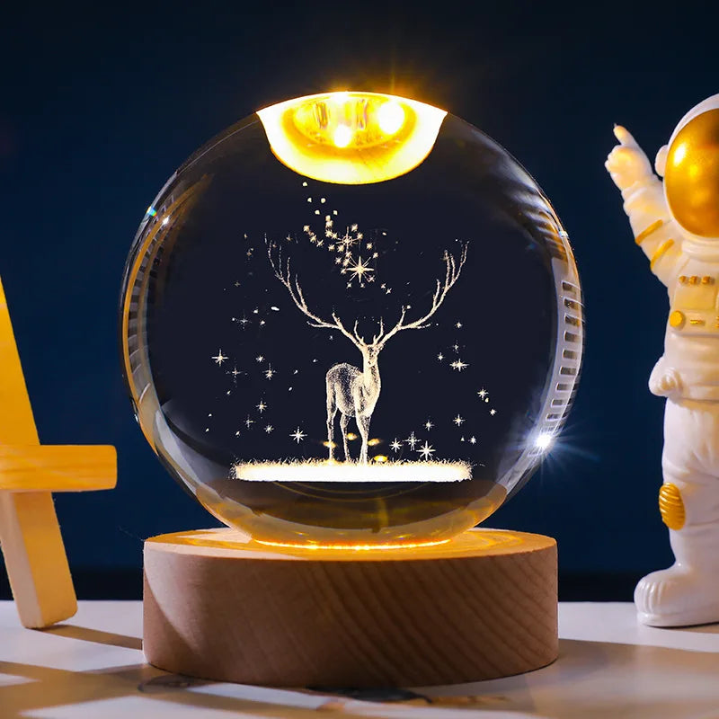 LED Nachtlicht Milchstraße Galaxie Sonnensystem Kristallkugel Kinder Nachtlampe Schlafzimmer Ambientelicht Kreatives Geschenk Nachtlicht