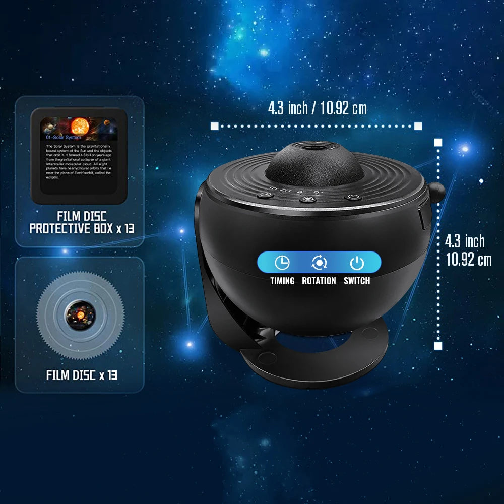 Galaxy Planetarium Projektor – 13-in-1 Sternenhimmel & Universum Projektion, HD, Timer, Kinder-Nachtlampe & Dekoration