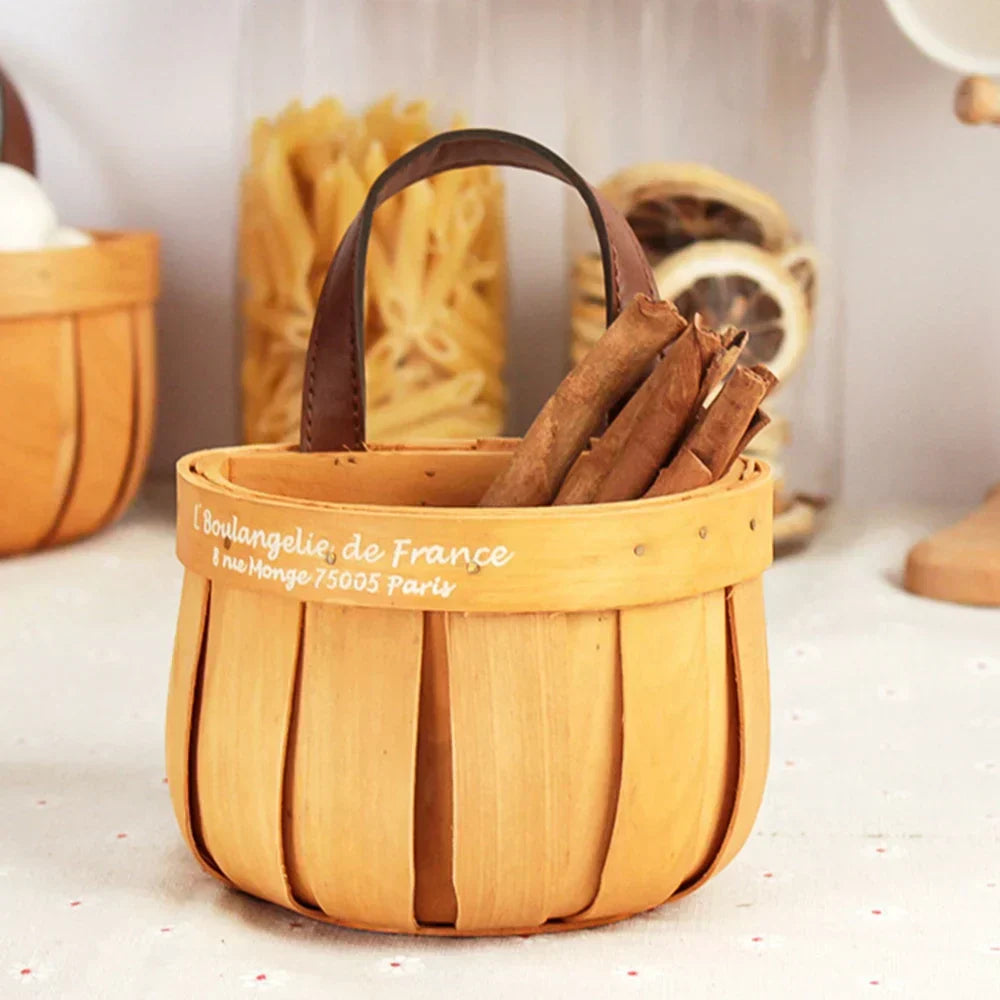EcoBask - Handgefertigter französischer Marktkorb aus Holz