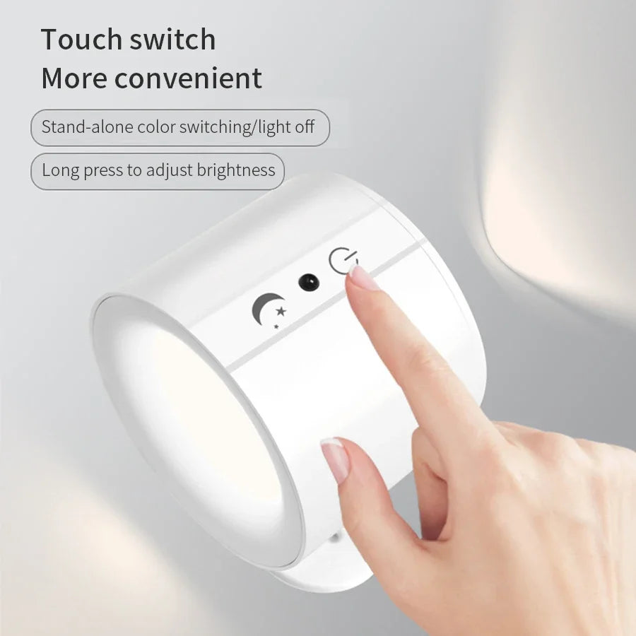 Drahtlose Magnetische LED Wandleuchte – Wiederaufladbar, Dimmbar & 360° drehbar mit Fernbedienung