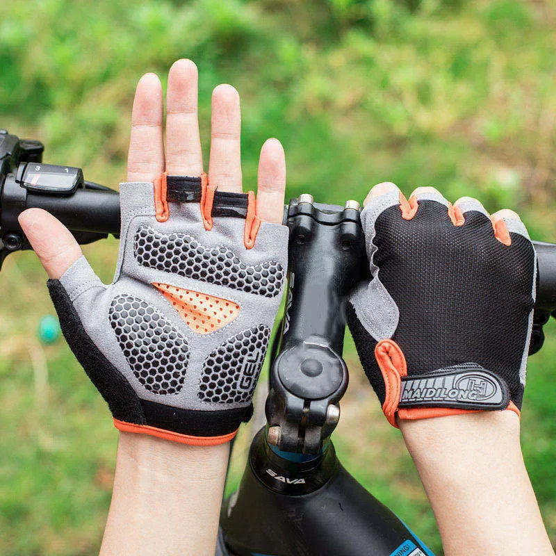 Halbfinger Fahrrad- & Fitnesshandschuhe – Atmungsaktiv, Rutschfest & Bequem