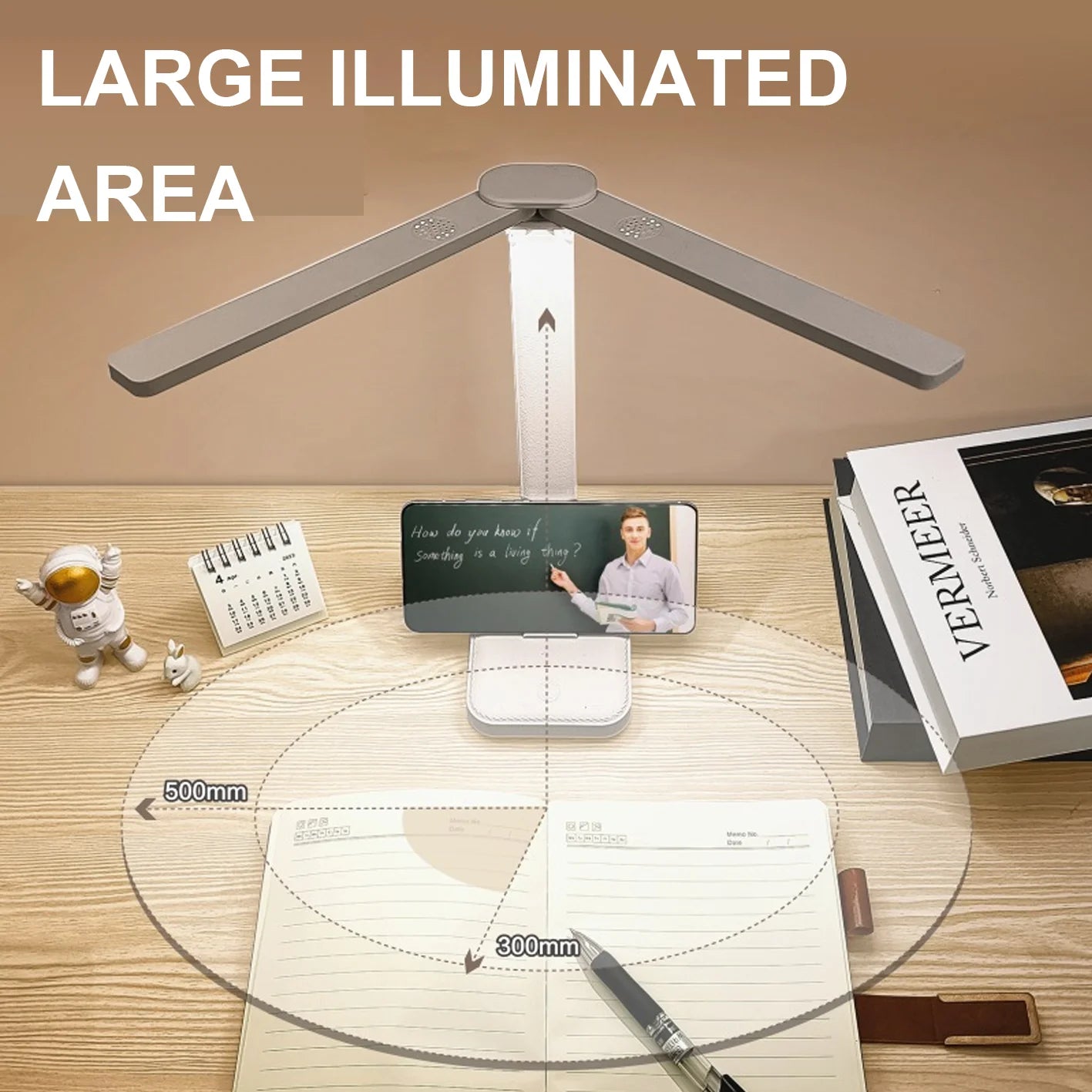 LED-Tischlampe | 3-stufig dimmbar und berührungsgesteuert | USB-aufladbar | Faltbare Nachtlampe