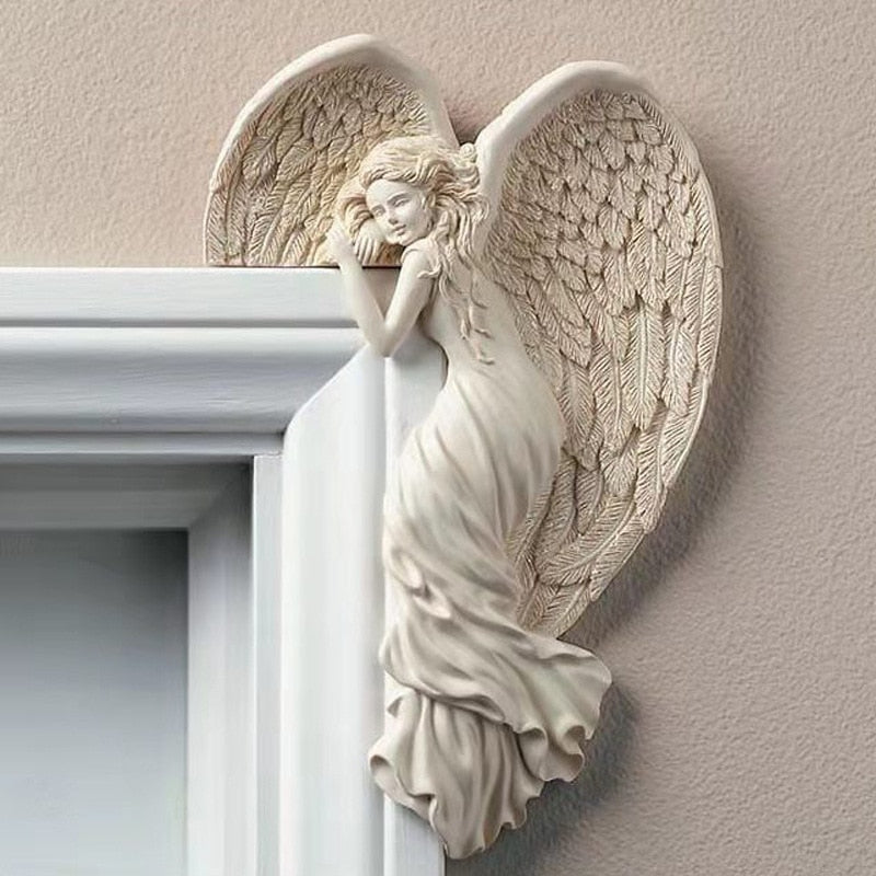 Variant image for Lief Engelframe Hjørne Dekoration – Håndlavet Harpiks Engel, Vejrbestandig, 11 x 4,5 x 16 cm-2