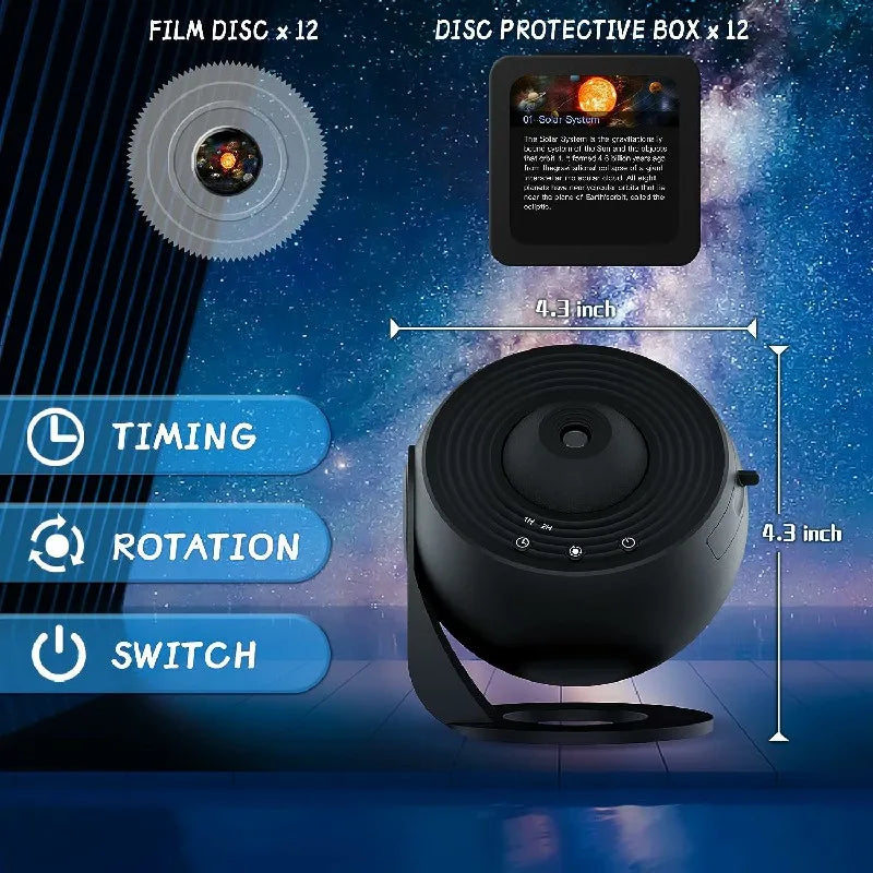 GalaxyGlow - 360° Planetarienprojektor | Verbesserte Entspannung und Stressabbau