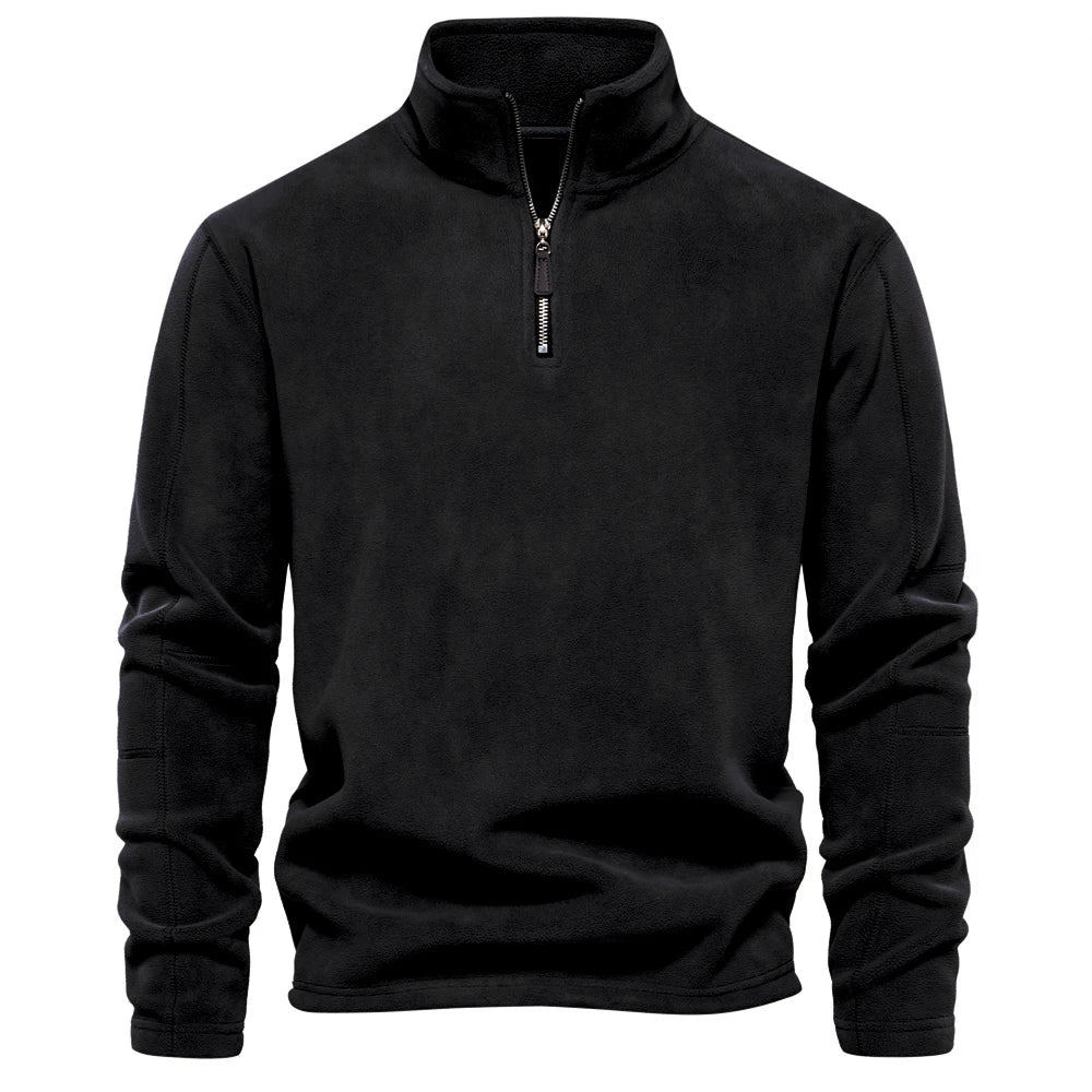 ArneWarmth - Fleecegefütterter Sweatshirt mit hohem Kragen und verstellbarem Saum