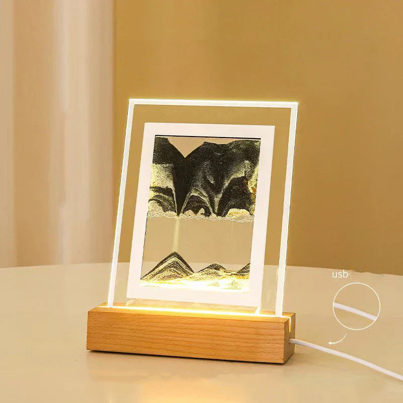 SandLume - Sandkunst LED-Tischlampe - Quicksand-Bewegung, künstlerische Wohnkultur