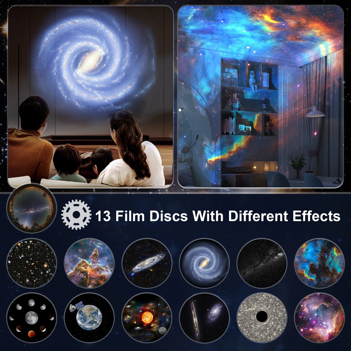 Galaxy Planetarium Projektor – 13-in-1 Sternenhimmel & Universum Projektion, HD, Timer, Kinder-Nachtlampe & Dekoration