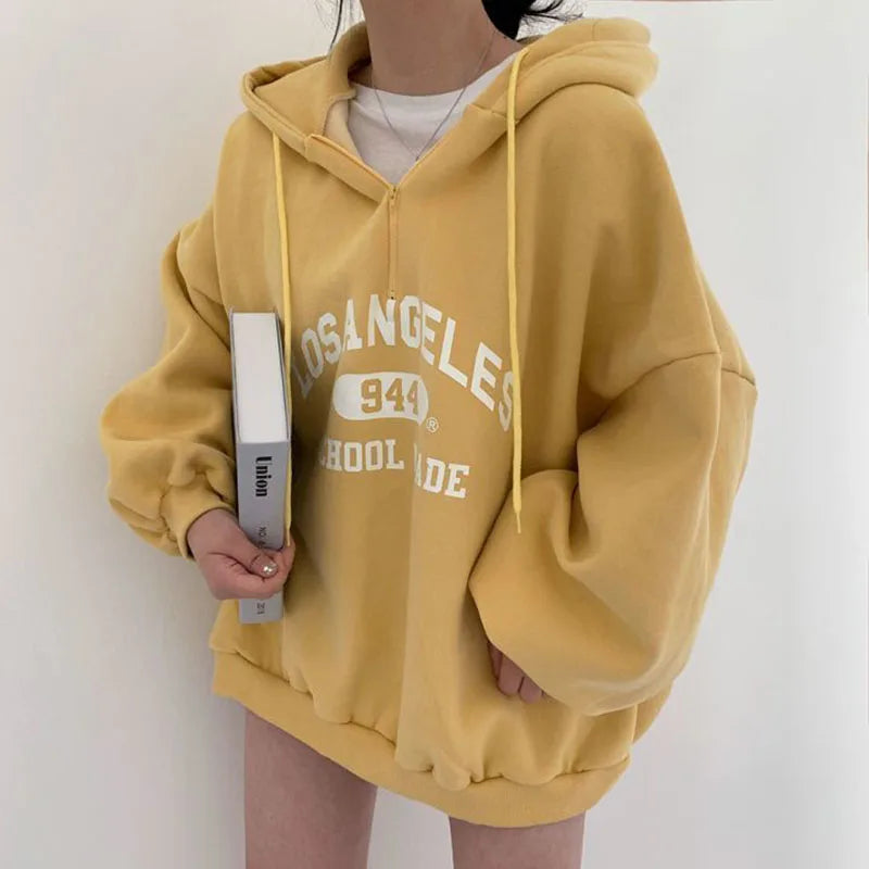 Amara - Lässiger oversized beiger Kapuzenpullover für Frauen | Perfekt für entspannte Tage
