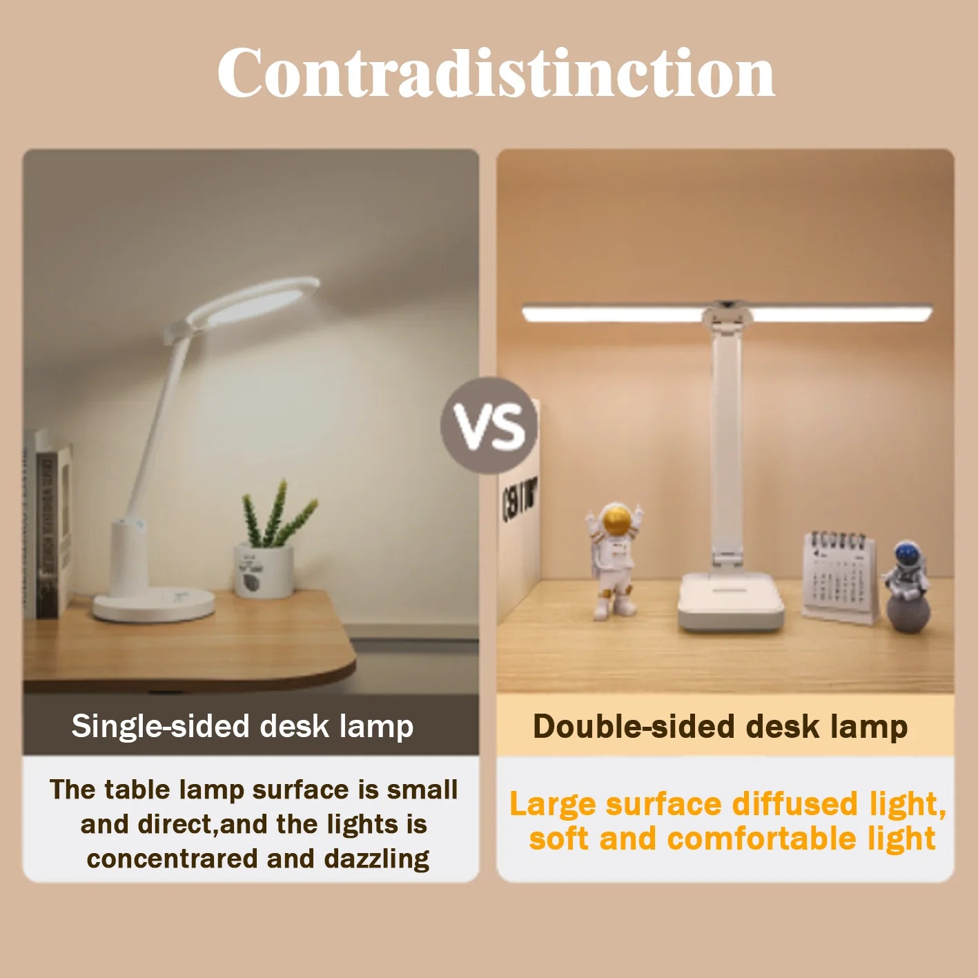 LED-Tischlampe | 3-stufig dimmbar und berührungsgesteuert | USB-aufladbar | Faltbare Nachtlampe
