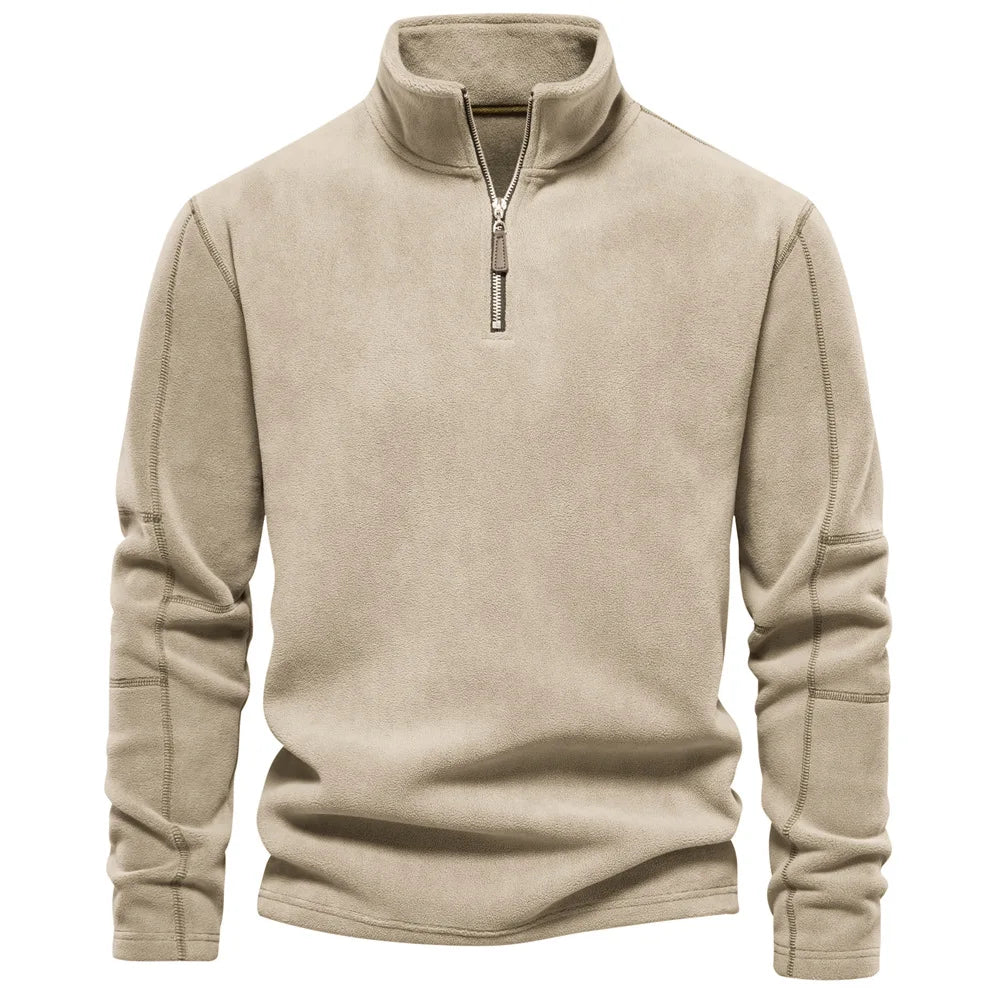 ArneWarmth - Fleecegefütterter Sweatshirt mit hohem Kragen und verstellbarem Saum