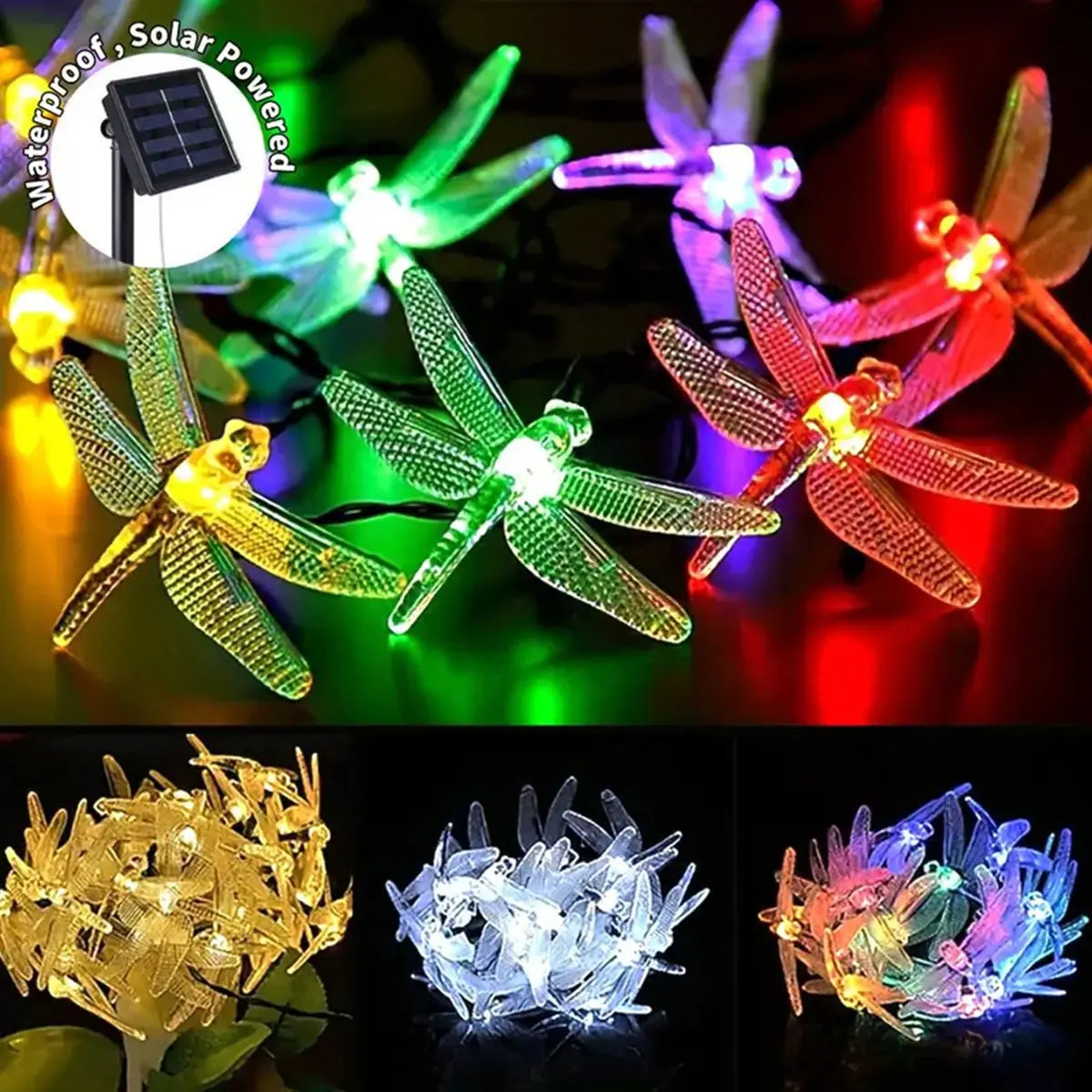 Solar-Lichterkette | 5 m mit 20 LED-Lichtern | 8 Lichtmodi | Wasserdicht & Für den Außenbereich