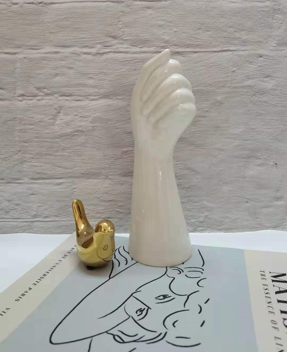 GoldLeaf - Nordische goldene Handvase - Moderne Blumen-Dekoration