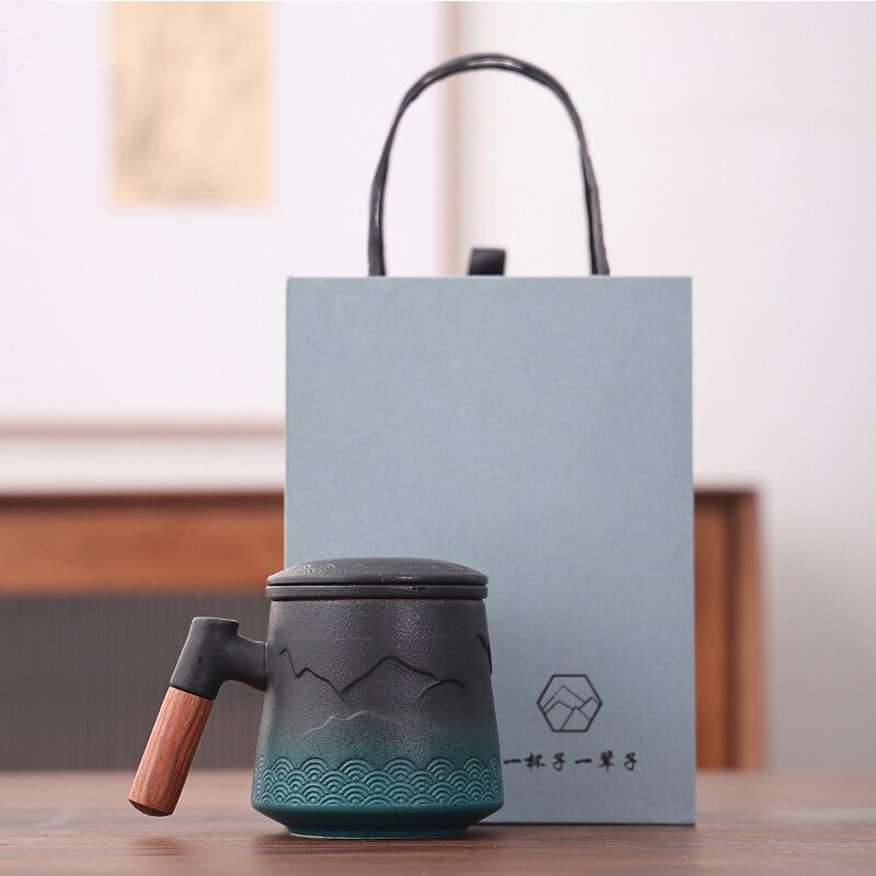 TeaEssence - Keramische Teetasse mit Teesieb und Deckel