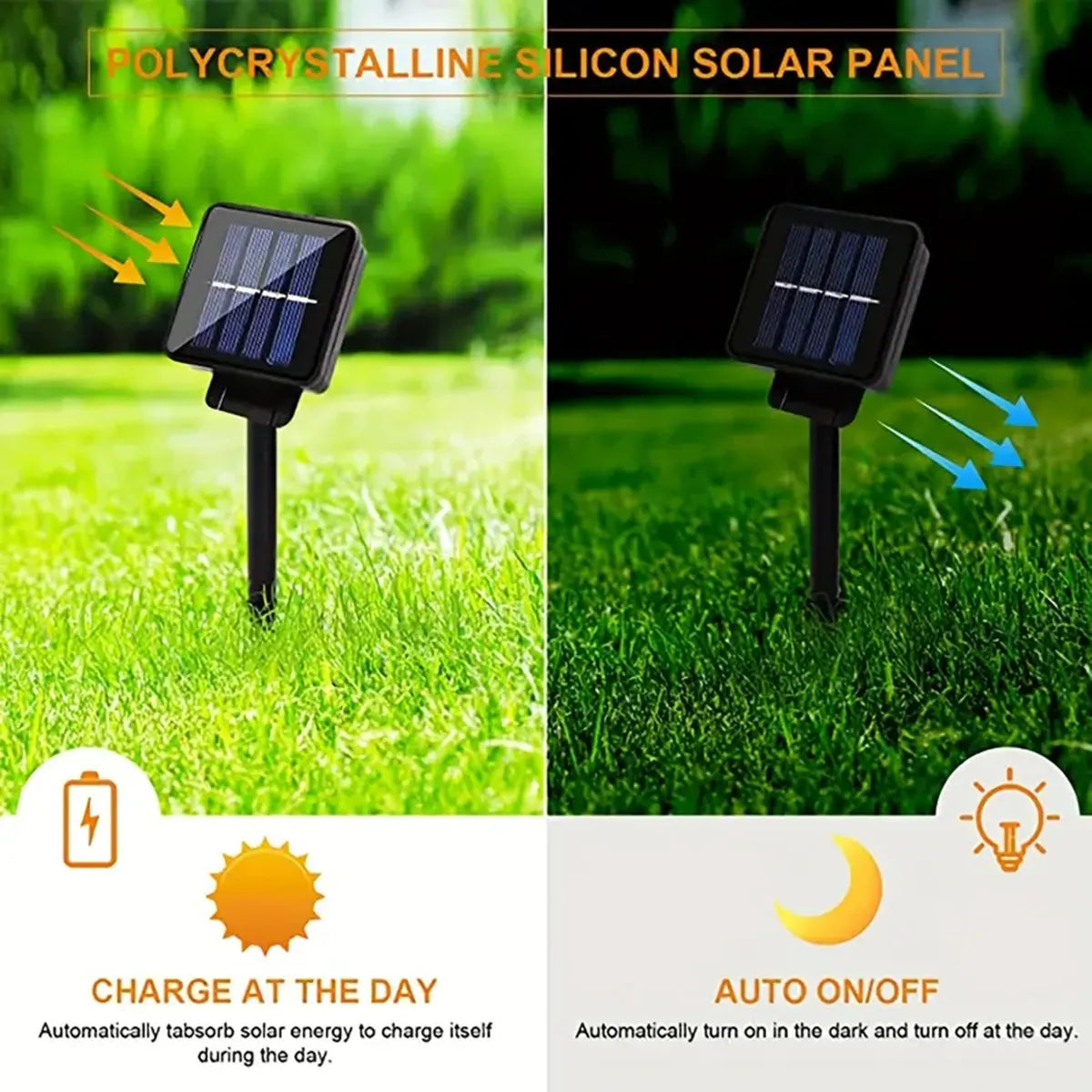 Solar-Lichterkette | 5 m mit 20 LED-Lichtern | 8 Lichtmodi | Wasserdicht & Für den Außenbereich