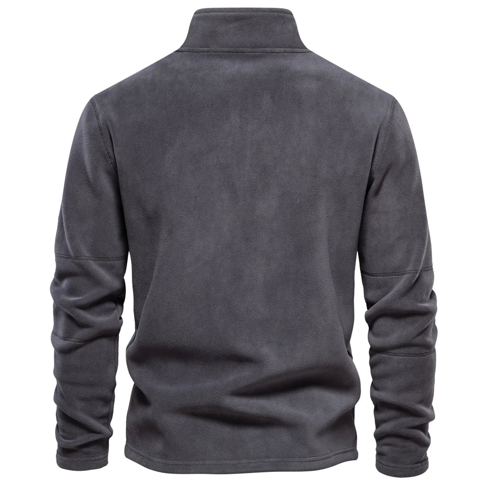 ArneWarmth - Fleecegefütterter Sweatshirt mit hohem Kragen und verstellbarem Saum