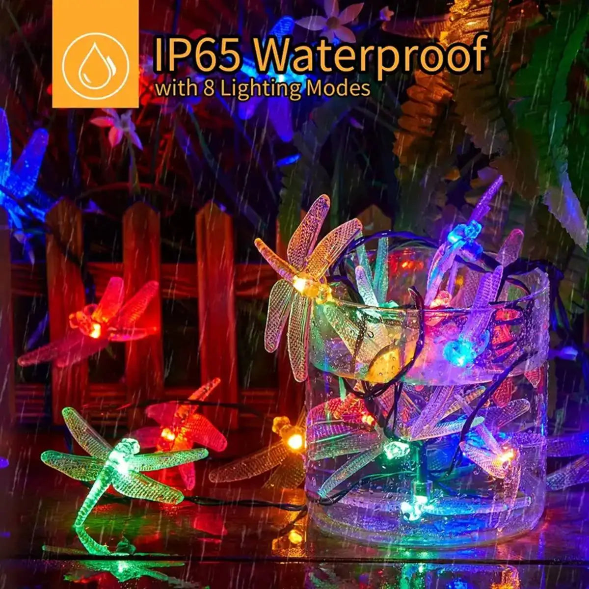 Solar-Lichterkette | 5 m mit 20 LED-Lichtern | 8 Lichtmodi | Wasserdicht & Für den Außenbereich
