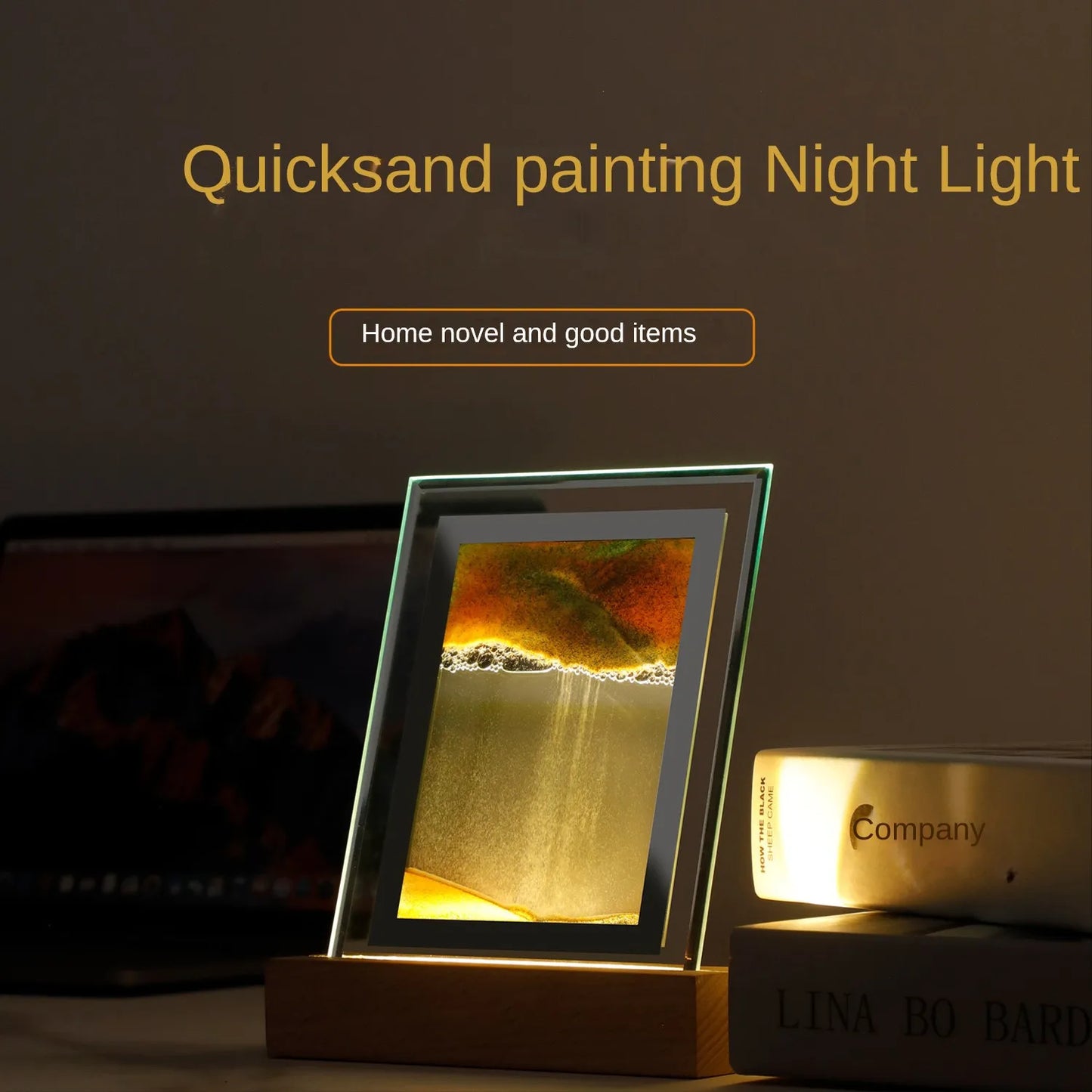 SandLume - Sandkunst LED-Tischlampe - Quicksand-Bewegung, künstlerische Wohnkultur