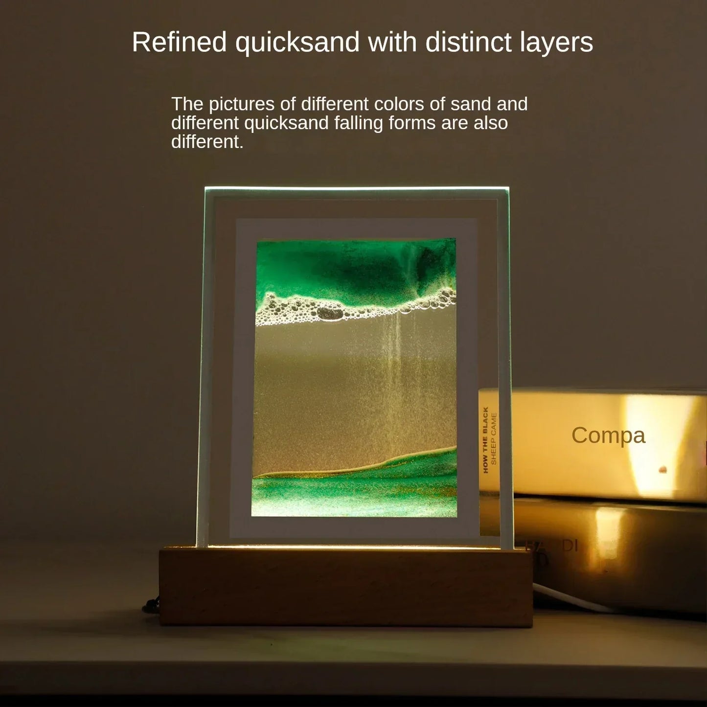 SandLume - Sandkunst LED-Tischlampe - Quicksand-Bewegung, künstlerische Wohnkultur