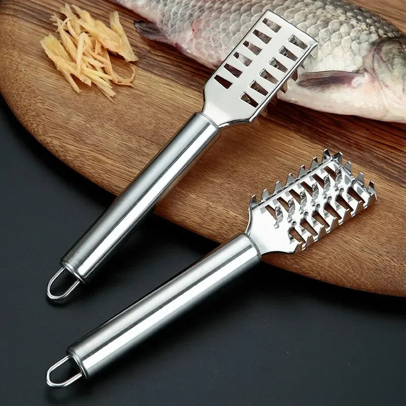 Fjällschaber für Fisch | Gezacktes Design | Sicher & Langlebig | Edelstahl 410