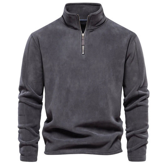 ArneWarmth - Fleecegefütterter Sweatshirt mit hohem Kragen und verstellbarem Saum