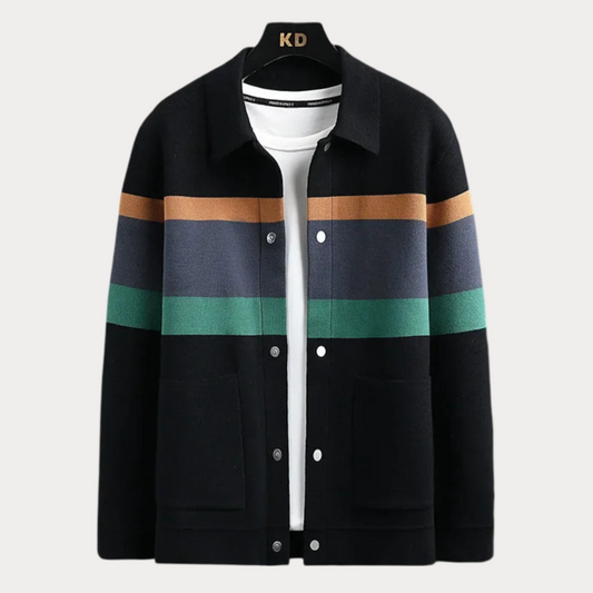 Niko - Bunt gemusterte, lockere Strickjacke für Männer