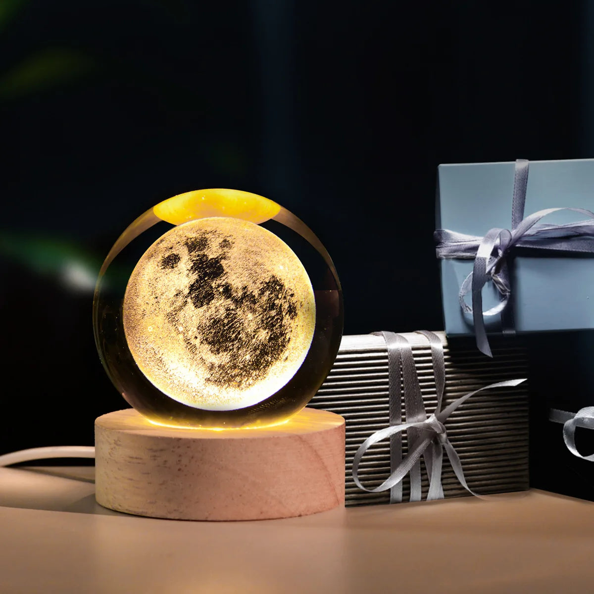 LED Nachtlicht Milchstraße Galaxie Sonnensystem Kristallkugel Kinder Nachtlampe Schlafzimmer Ambientelicht Kreatives Geschenk Nachtlicht