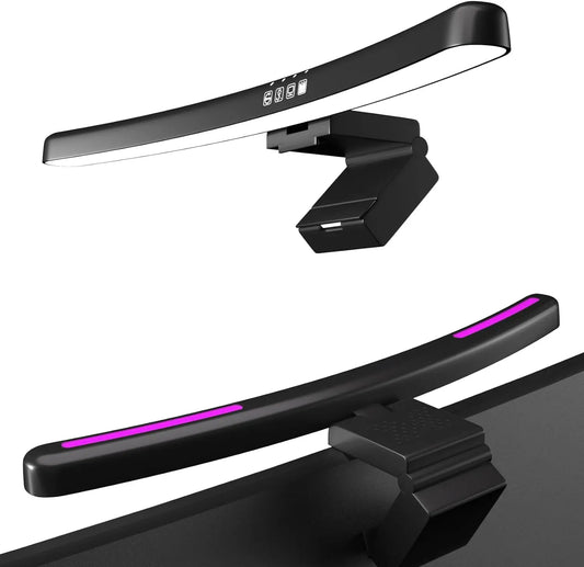 Monitor Lichtleiste gebogen mit RGB Hintergrundbeleuchtung Computer Bildschirmlampe augenfreundliche Touch-Atmosphärenlichter für Gaming Raumdekoration