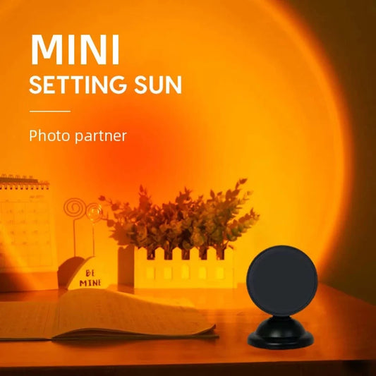 Mini USB Sonnenuntergang Lampe LED Projektor Nachtlicht 16 Farben Wechsel Regenbogen Atmosphäre Zuhause Schlafzimmer Hintergrund Wanddekoration Geschenk