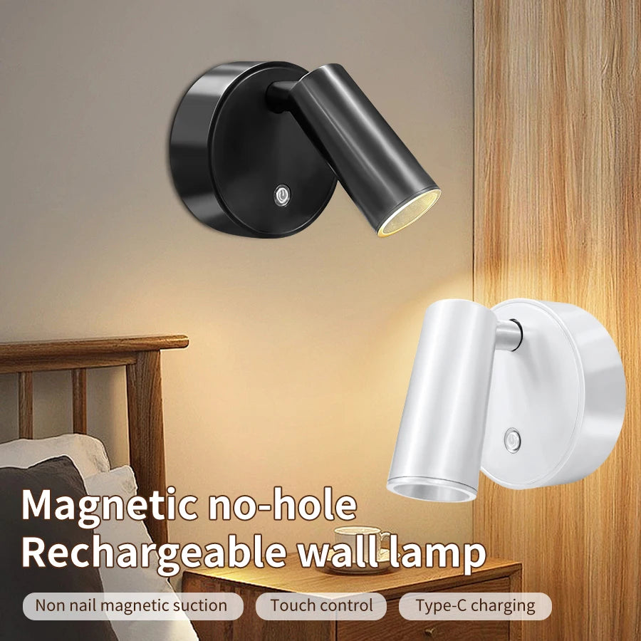 Magnetische Drahtlose LED Wandleuchte – Wiederaufladbar, Touch & Dimmbar