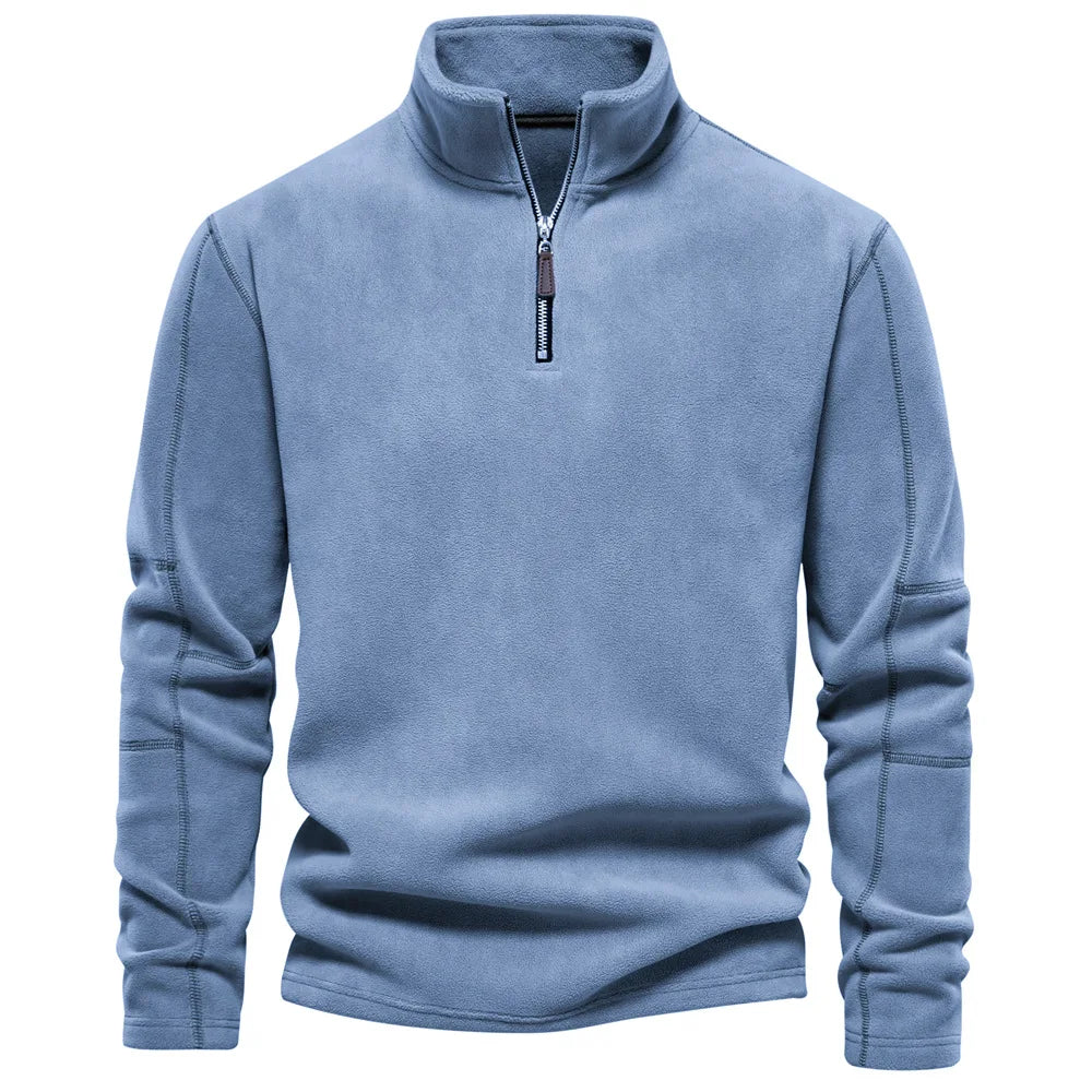 ArneWarmth - Fleecegefütterter Sweatshirt mit hohem Kragen und verstellbarem Saum