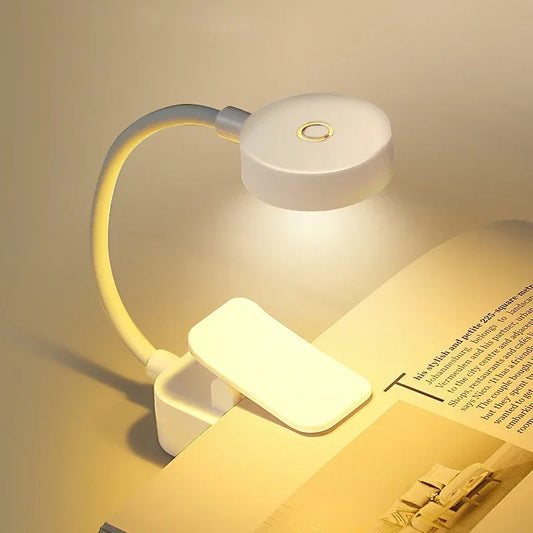 Tragbare LED Buchlampe | Clip-on Leselampe | 3 Lichtfarben & Dimmbar | USB Aufladung