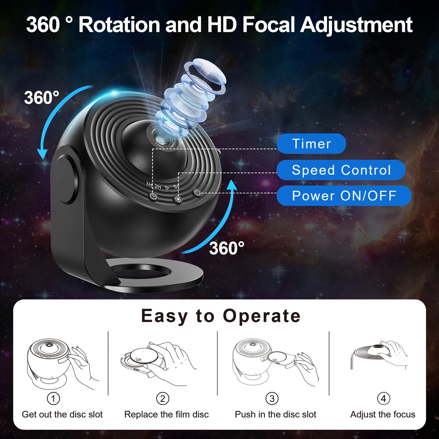 Galaxy Planetarium Projektor – 13-in-1 Sternenhimmel & Universum Projektion, HD, Timer, Kinder-Nachtlampe & Dekoration