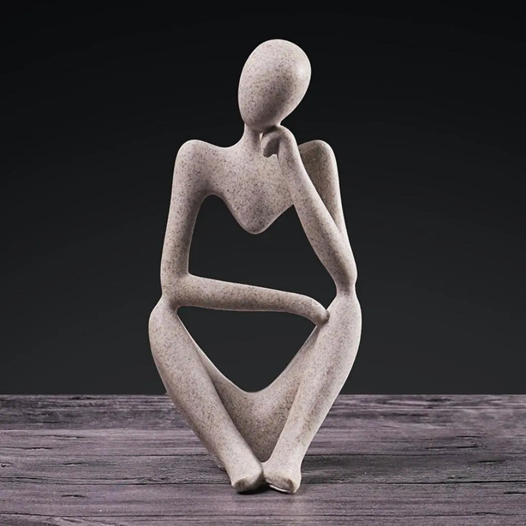 Abstrakt Resin Skulptur til Moderne Indretning – Inspirerende Tænker Figur, 8,5 x 5,5 x 12,5 cm-5
