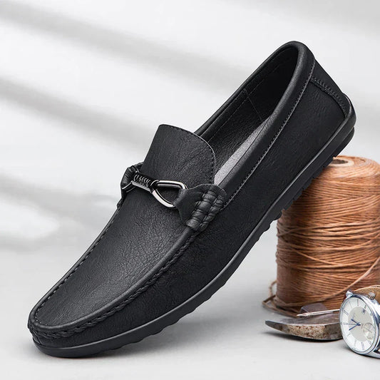 Oliver - Klassische handgefertigte Loafers mit dekorativen Nähten für den Alltag