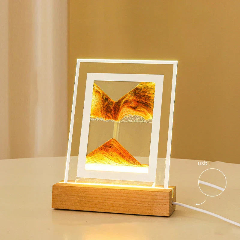 SandLume - Sandkunst LED-Tischlampe - Quicksand-Bewegung, künstlerische Wohnkultur