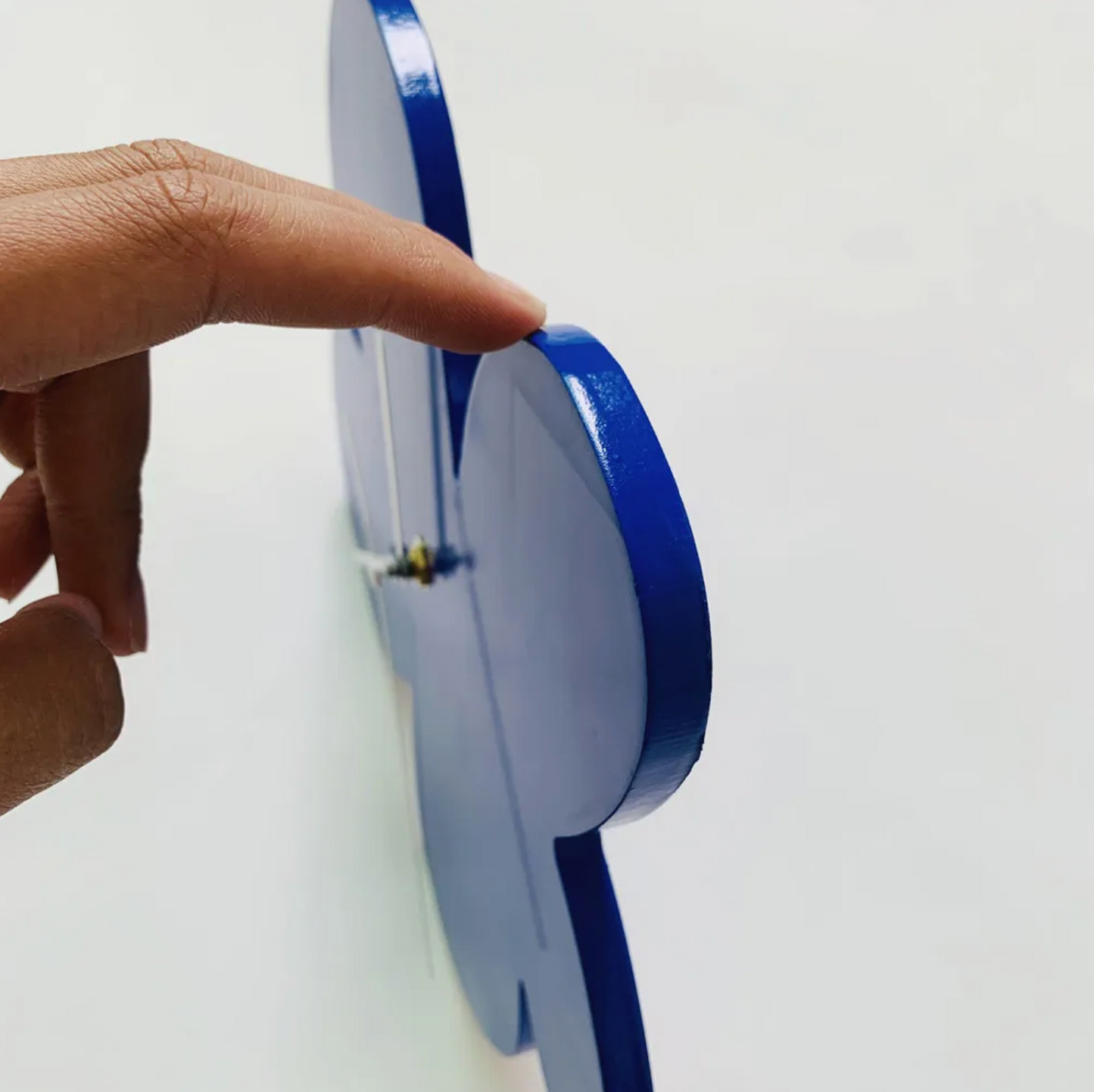 CobaltTick | Klassische blaue geometrische Wanduhr - Modernes dekoratives Design, minimalistische Wanddekoration