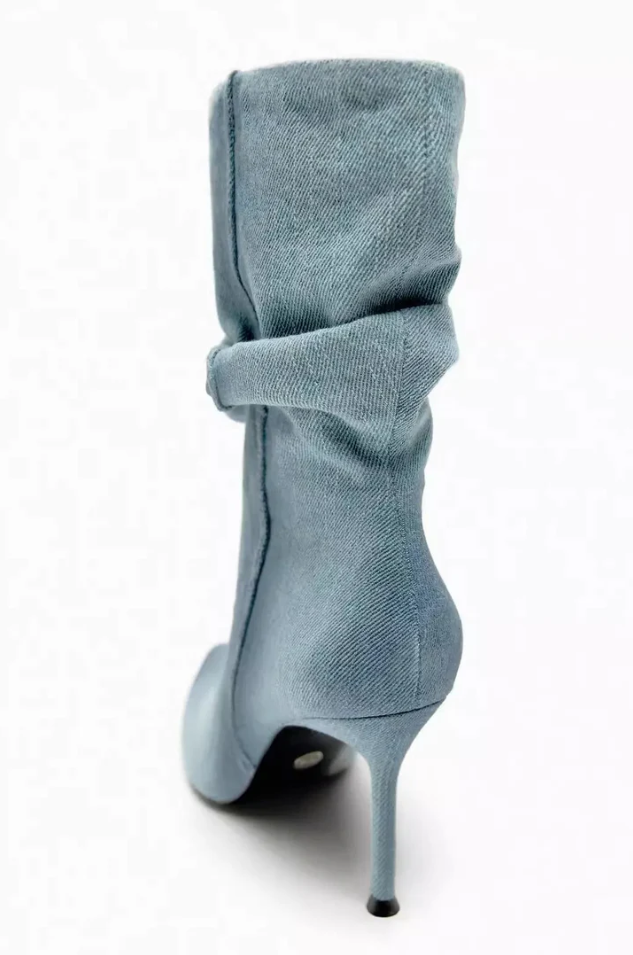 Cassia - Elyce hochhackige Denim-Stiefel für Frauen
