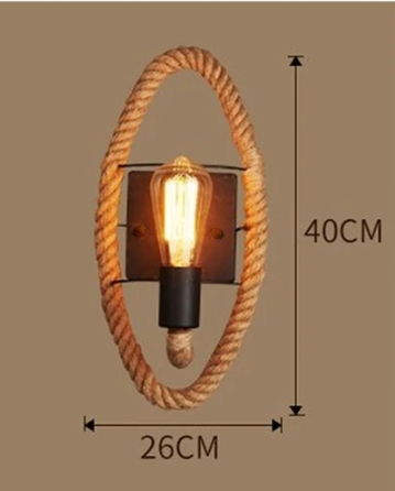 RusticaLume - Vintage Wandleuchte mit Seil