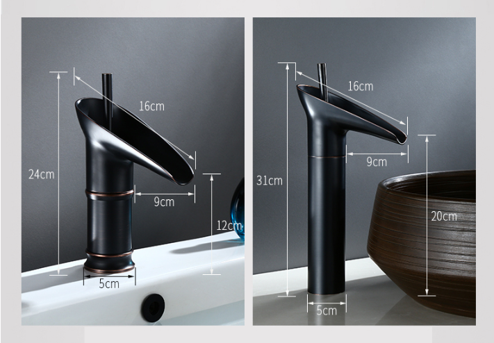 AquaLuxe - Wasserfall antike Wasserhahn Waschbeckenarmatur Messing Waschbeckenarmatur | 50% RABATT